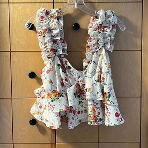 House of Harlow Sleeveless Floral Blouse